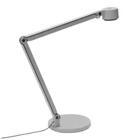 wästberg - lampe de bureau led w127 winkel b2 - gris ncs s 400-n/abat-jour pivoté ø9,6cm/lxh 40,2x40,2cm/pied hxø 1,8x18,6cm /gradateur à touche/led 6