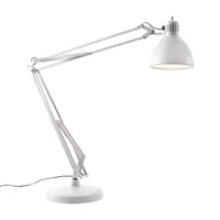 fontana arte - lampe de bureau avec pied naska large - blanc/aluminium/lxh 50x50cm/interrupteur rotatif marche/arrêt placé sur la tête du...
