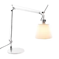artemide - lampe de bureau tolomeo basculante tavolo - aluminium/abat-jour en parchemin ø18cm/pxh 65x66cm/avec pied de table
