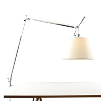artemide - tolomeo mega - lampe de bureau parchemin - aluminium/abat-jour en parchemin ø36cm/pxh 91x113cm/avec pince pour table