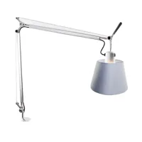 artemide - lampe de bureau tolomeo basculante tavolo - aluminium/abat-jour satin ø18cm/pxh 65x66cm/avec pince pour table