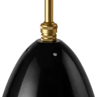 gubi - suspension gräshoppa brillant - noir/laiton/abat-jour revêtu par poudre hxø 23x15cm/douille e14/h 35,3cm/baldaquin revêtu par poudre hxø 13x8cm