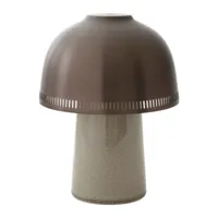 &tradition - lampe avec batterie led raku sh8 - bronzé/gris beige/abat-jour aluminium anodisé ø16cm/1x led g4 5v 1a 100lm 2700k cri>85 25000h/4 niveau