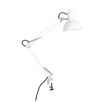 midgard - lampe de table avec pince federzug - blanc/revêtu par poudre/lxhxp 60x50x20cm/douille e27 max. 60w