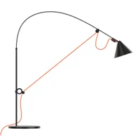 midgard - lampe de table led ayno - noir, orange fluo/revêtu par poudre/lxhxp 64x74x18cm/led 7w/3000k/390lm/avec variateur