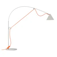 midgard - lampe de table led ayno - gris soie, orange fluo/revêtu par poudre/lxhxp 64x74x18cm/led 7w/3000k/390lm/avec variateur
