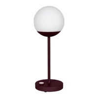 fermob - lampe de table led mooon! avec batterie - cerise noire/texturé/h 41cm / ø 15cm/3000k/6000k/150lm/résistant aux uv