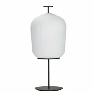 classicon - lampadaire led plissée - blanc/bronze/satiné/plissée/abat-jour verre opale hxø 50x40cm/led 19w 24v 2200lm 2700k/hxø 92x40cm/structure alum