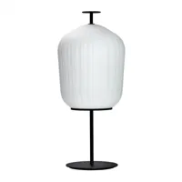 classicon - lampadaire led plissée - blanc/noir/satiné/plissée/abat-jour verre opale hxø 50x40cm/led 19w 24v 2200lm 2700k/hxø 92x40cm/structure alumin