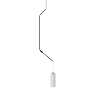 frama - suspension led ventus 01 - noir/lxlxh 132x19x9cm/avec ampoule led 6w, 2800k/710lm