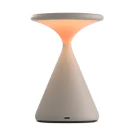 grau - lampe de table avec batterie salt - sable blanc/couvert de poudre/h x ø 19x12,8cm/led 7,7w/450lm/cri90/2700-1300k/gradateur tactile