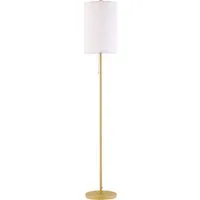 homcom lampadaire moderne lampe sur pied avec cadre en acier et interrupteur à tirette, pour salon, chambre, bureau 25,5 x 25,5 x 157 cm or et crème