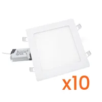 spot led extra plat carré 24w blanc (pack de 10) - blanc chaud 2300k - 3500k - silamp