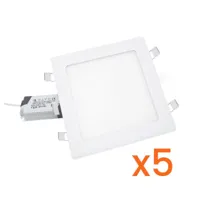 spot led extra plat carré blanc 24w (pack de 5) - blanc neutre 4000k - 5500k - silamp