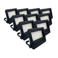 projecteurs led extérieur 50w ip65 noir (pack de 10) - blanc neutre 4000k - 5500k - silamp