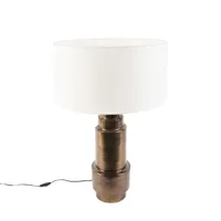 lampe de table art deco avec abat-jour blanc 50 cm - bruut