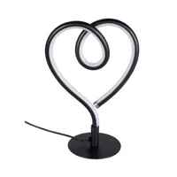 lampe cœur led h. 23,5 cm valentine noire