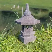 lampe de jardin japonais en pierre de lave 50cm - wanda collection - toro - contemporain - design - gris