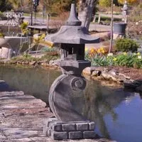 lanterne japonaise en pierre de lave wanda collection - 90 cm - pour jardin et terrasse