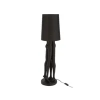 lampe couple resine noire - l 24 x l 24 x h 90 cm