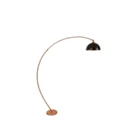 lampadaire télescopique réglable mayke h185cm métal or rose et noir