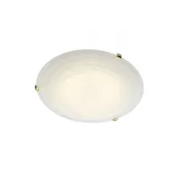 plafonnier damask verre albâtre blanc et laiton poli 1 ampoule