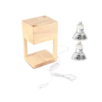 lampe de table en bois de noyer pour bougie parfumée, avec réglage de la luminosité