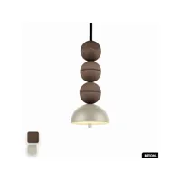 lampe de suspension en béton - bosfor concrete  chocolat - peyote  3 balles  led 14w