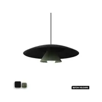 lampe de suspension en béton velours - olemi velvet concrete  noir - asperge