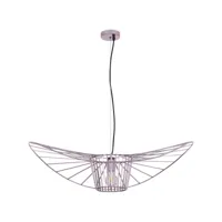lampe de plafond - lampe suspendue design pamela - 100cm - vertical rose or