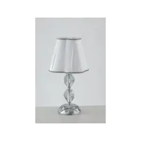 fan europe riflesso lampe de table avec abat-jour conique rond chrome, cristal 25x47cm