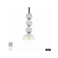 lampe de suspension en béton - bosfor concrete  blanc  3 balles  led 14w