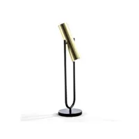 lampe à poser métal doré et socle noir egaly h 53 cm