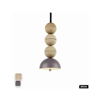 lampe de suspension en béton - bosfor concrete  sable - sparrow  3 balles  led 14w