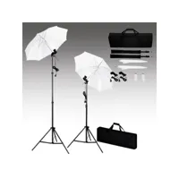 kit de studio photo avec toile de fond lampes et parapluies ofe86360 meuble pro