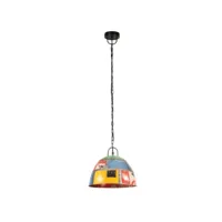 vidaxl lampe suspendue industrielle vintage 25w multicolore rond 31 cm 320550