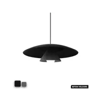 lampe de suspension en béton velours - olemi velvet concrete  noir - anthracite