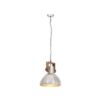 vidaxl lampe suspendue industrielle 25 w argenté rond 30 cm e27 320530