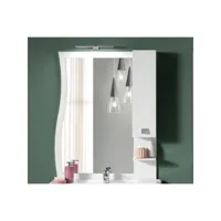 miroir de salle de bain avec lampe led et élément mural onda 80 blanc brillant