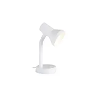 brilliant lampe de bureau flexible junior hauteur 30 cm ø13 cm e27 40w blanc bri4004353037412