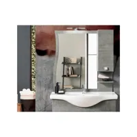 miroir de salle de bain avec élément mural et lampe led béton clair onda 100