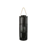 lanterne tube bambou noir large