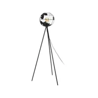lampe en métal noir globe lampadaire