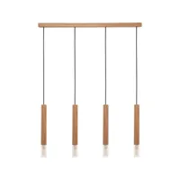 zumaline madera plafonnier suspension bar, bois, 4x g9