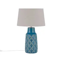lampe à poser bleue et grise 55 cm thaya 241890