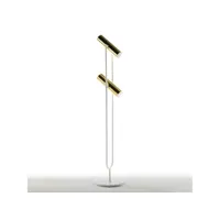 lampadaire métal doré et pied blanc egaly h 120 cm
