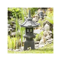 lanterne japonaise pagode zen en pierre de lave 80 cm lamp23