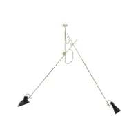 lampe de plafond à bras articulés - lampe suspendue - 2 bras - pats doré