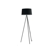 fan europe marilyn lampadaire trépied noir, abat-jour coton 48x155cm