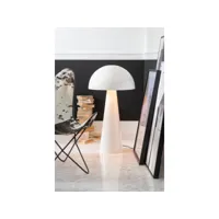 lampe champignon metal brillant blanc extra large - l 51 x l 51 x h 95 cm